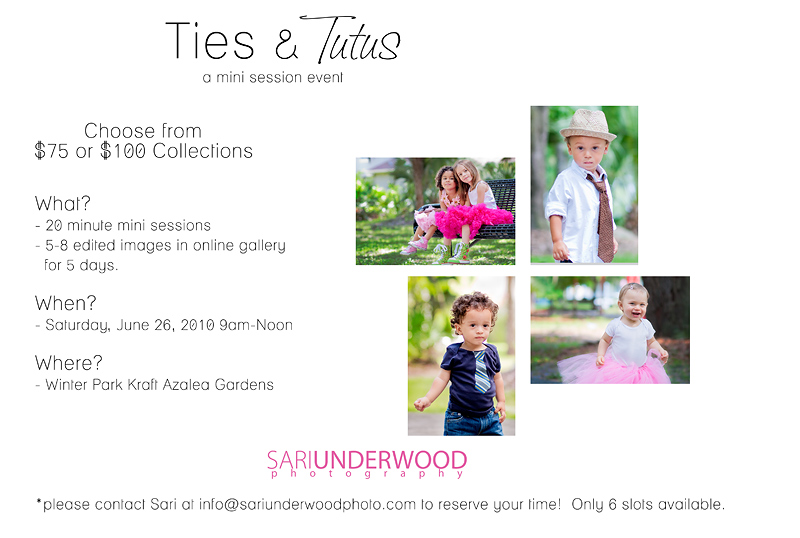 Ties & Tutus Mini Sessions | Orlando child photographer
