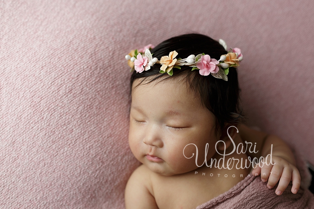 3 month old milestone session girl