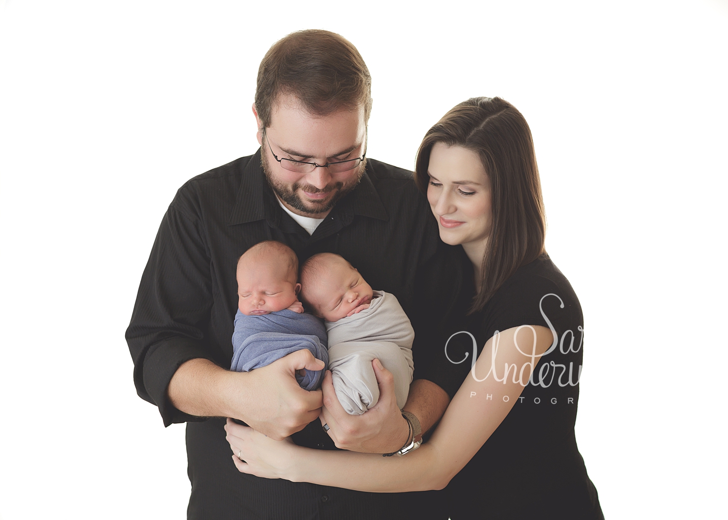 newborn twins family photo