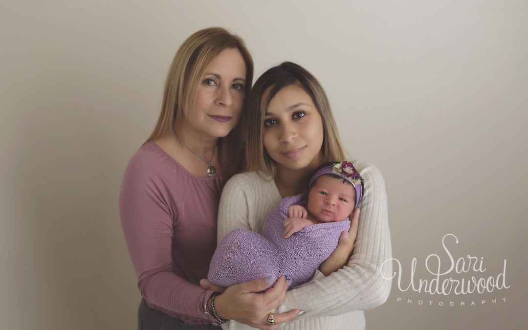 Newborn session with generational family portraits